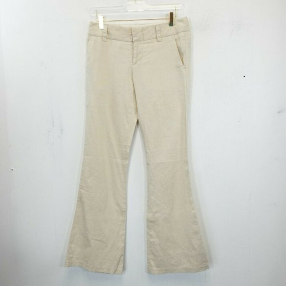 ALICE OLIVIA Flared‎ Pants Womens 2 XS Cream White Sparkle Y2K Cocktail 30x29
